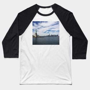Lady Liberty & Manhattan Skyline Baseball T-Shirt